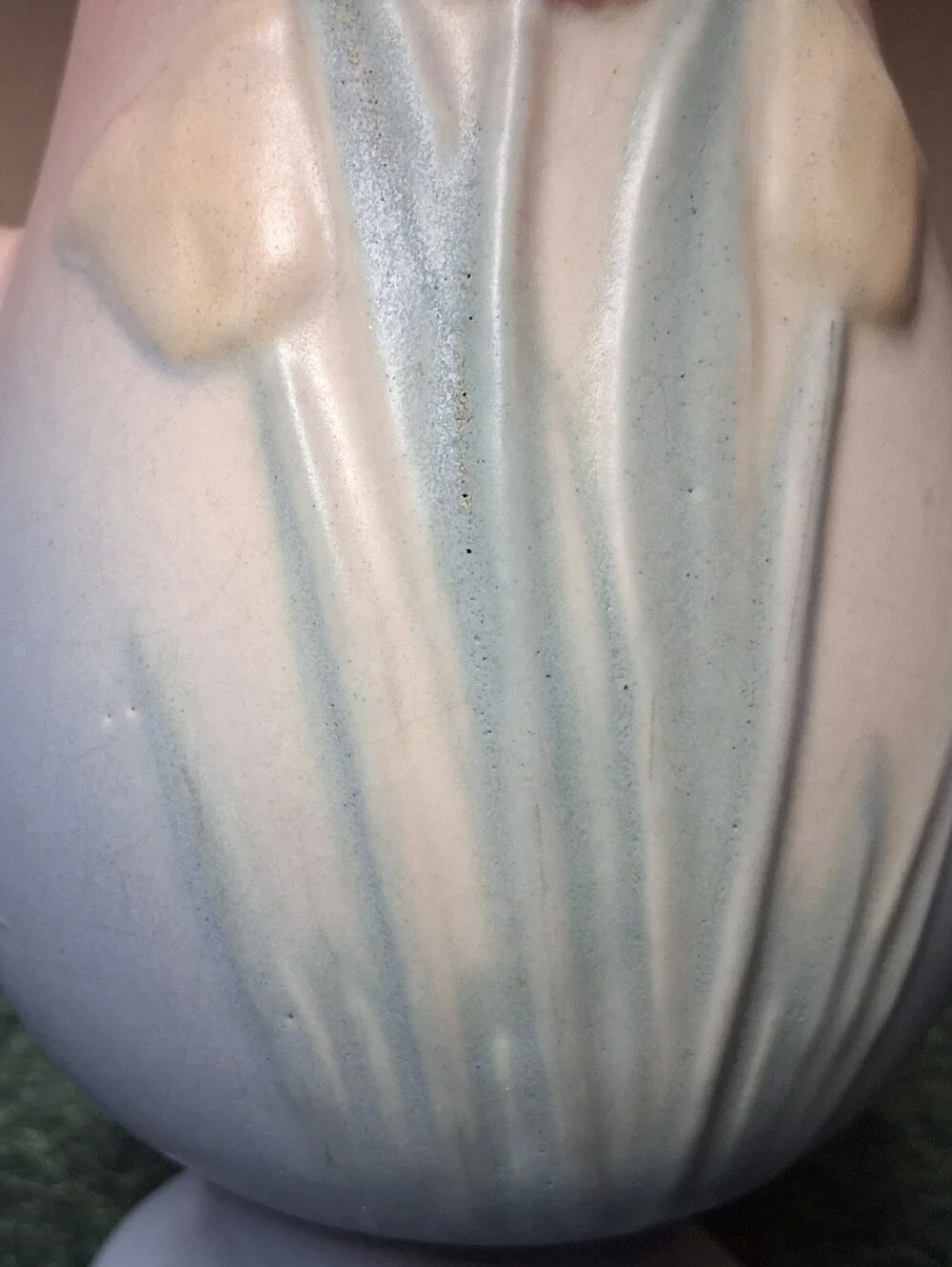 Vintage Hull 1938 Art Pottery Large Tulip Pink Blue Pitcher Vase 13” Tall